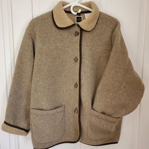 North Face sherpa style fleece button up - tan - medium